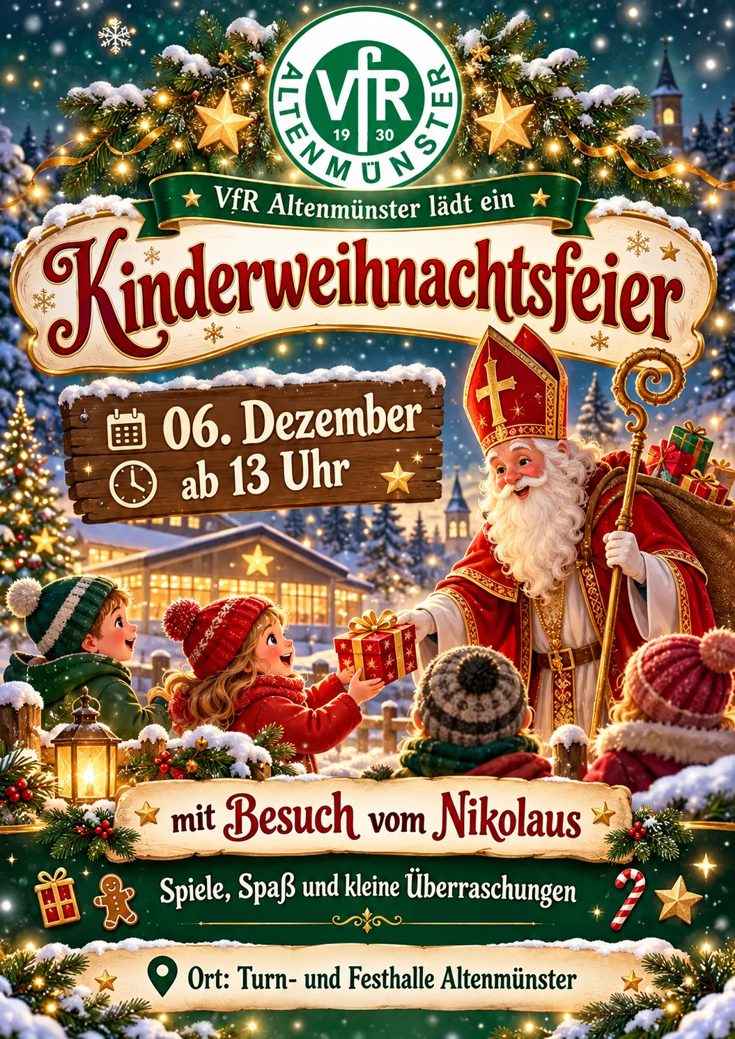 Kinderweihnachtsfeier mit Nikolaus in Altenmünster