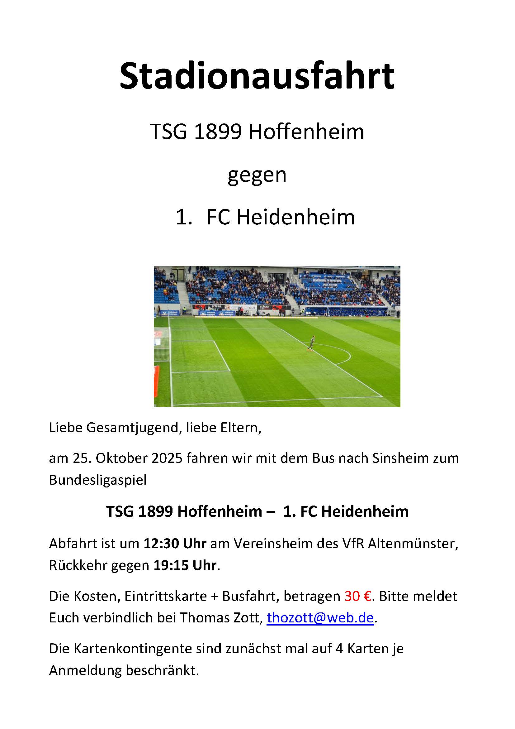 Stadionausfahrt am 25.10.25